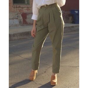 Esby Apparel Emma Trouser in Moss size 8 textured green pants